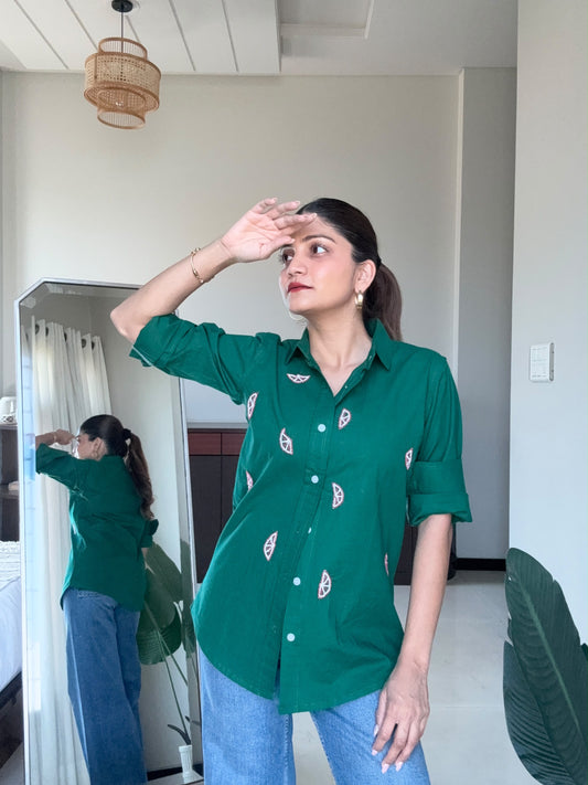 Limetta 💚 Green Citrus HandWork Shirt