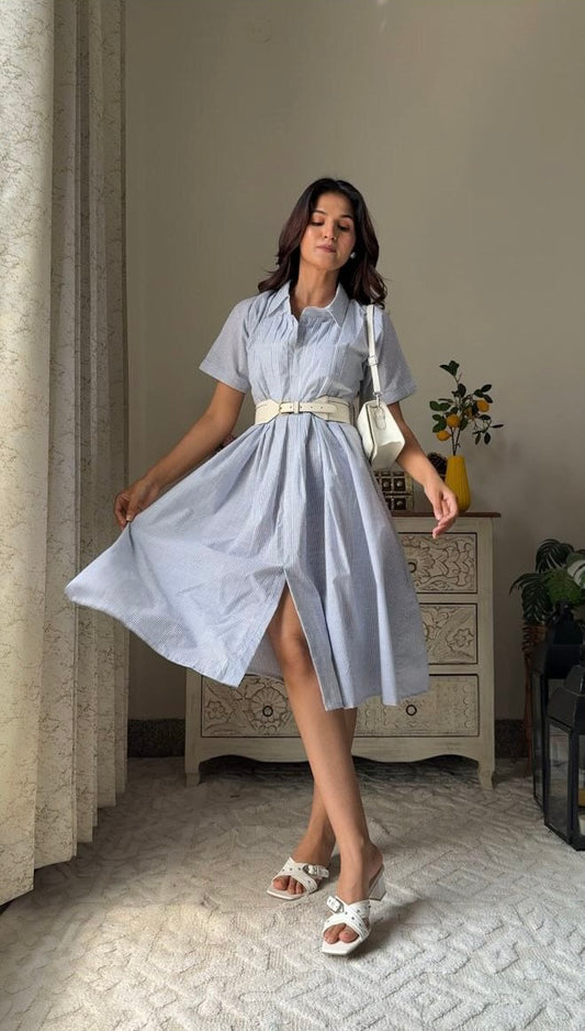 Baadal Stripe Cotton Dress