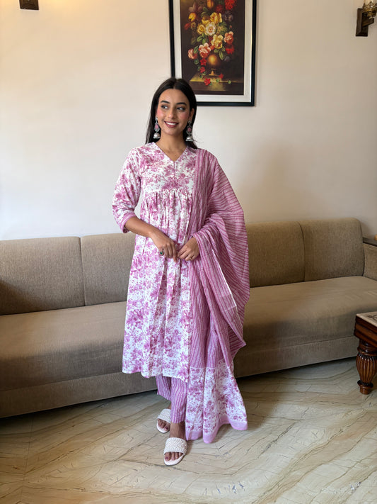 Gul Posh Pink Anarkali Set