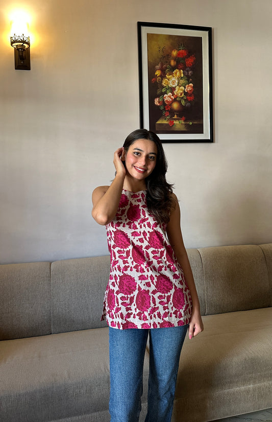 Anika Pink Sleeveless Top