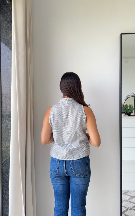 Grey and White Shirt