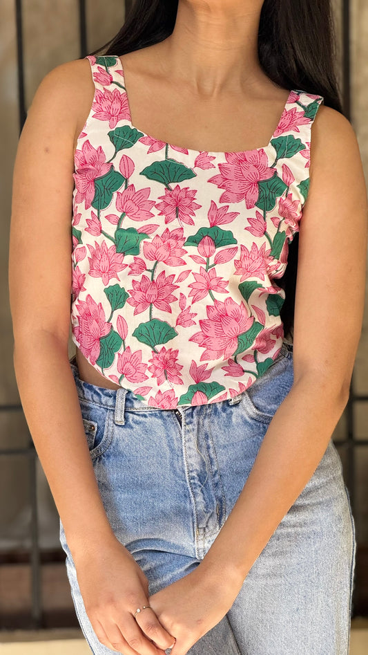 Pink Bloom Sleeveless Top