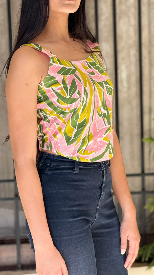 Leafy Leher Sleeveless Top