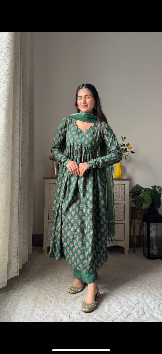 Gulbahaar Grace Cotton Anarkali Suit Set
