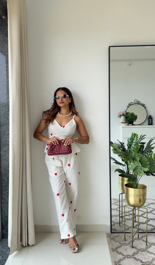 Adore Me More White Pure Cotton Co-ord Set