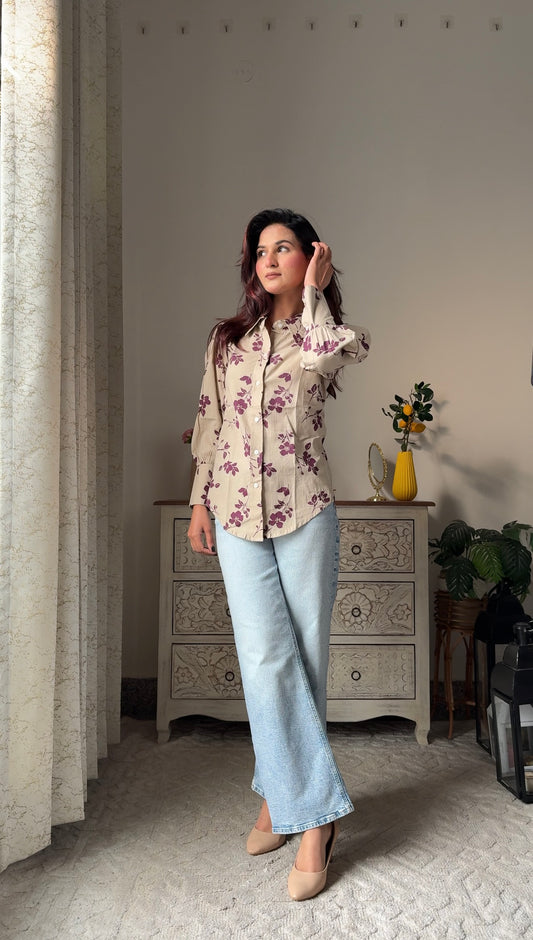 Bageecha Violet Cotton Shirt