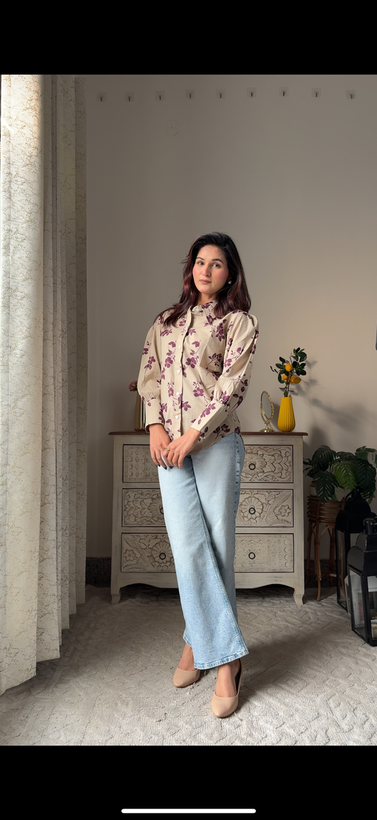 Purple Bagheecha Cotton Oversized Shirt