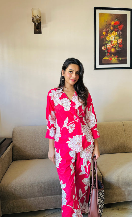 Susan Pink Floral Coord Set