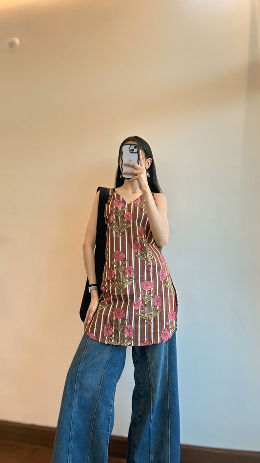 Kaashni Sleeveless Pure Cotton Top