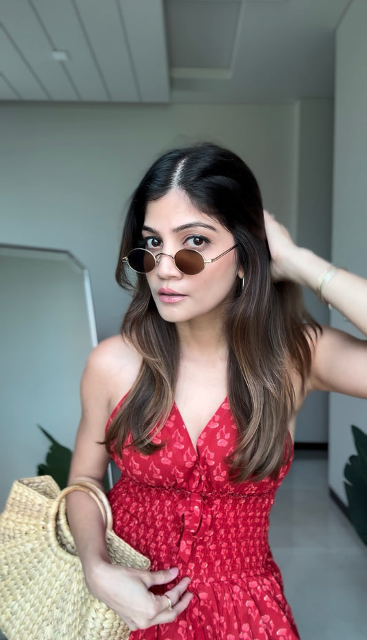 Tara Tiered Cotton Halter Dress