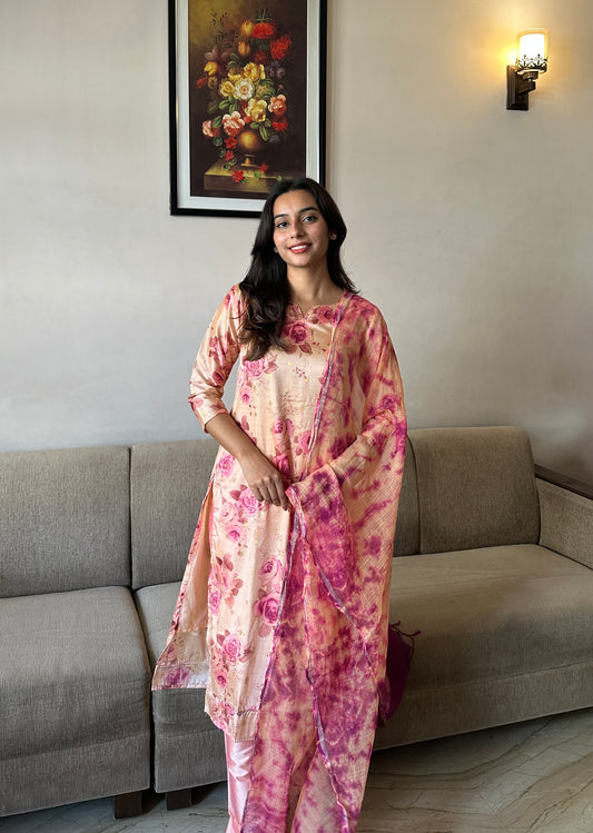 Mitali Floral Silk Suit Set