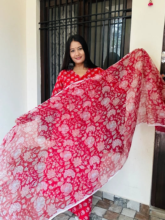 Gulabo Small Booti Pure Cotton Anarkali Gher Suit Set