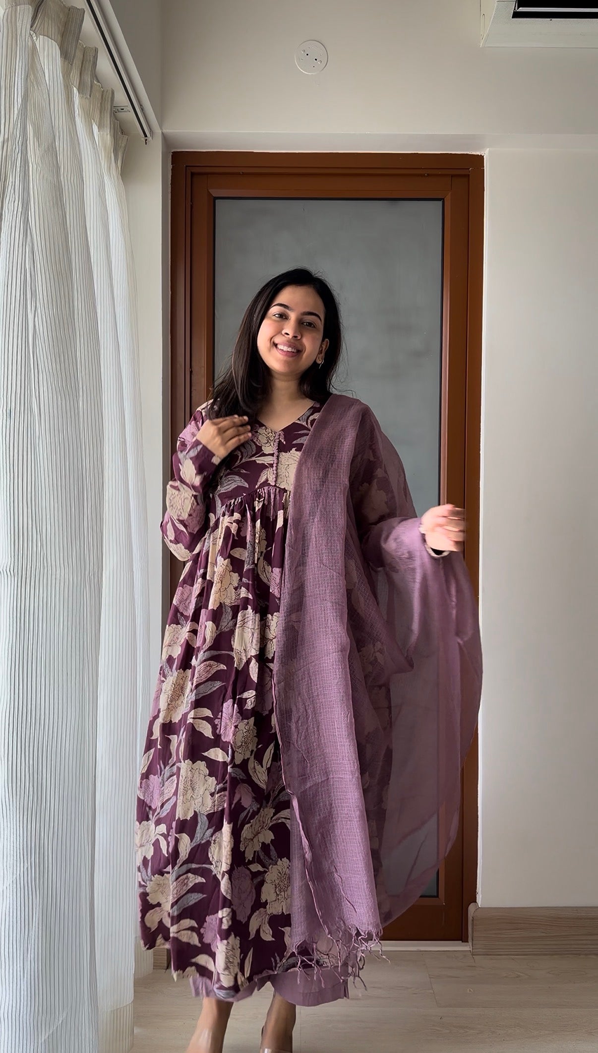 Vintage Mauve Floral Suit Set