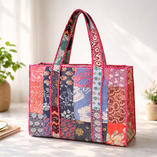 Quilted Reversible Tote Bag