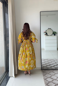 Marigold Mustard floral dress