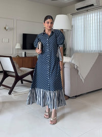 Navy Polka Dot Dress