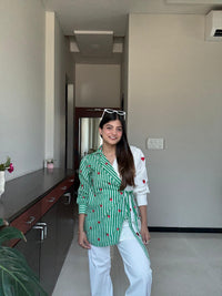 Sweetheart Stripe Wrap Shirt