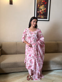 Ishani Pink Cotton Suit Set
