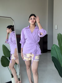 Lilac Bloom Wrap Shirt