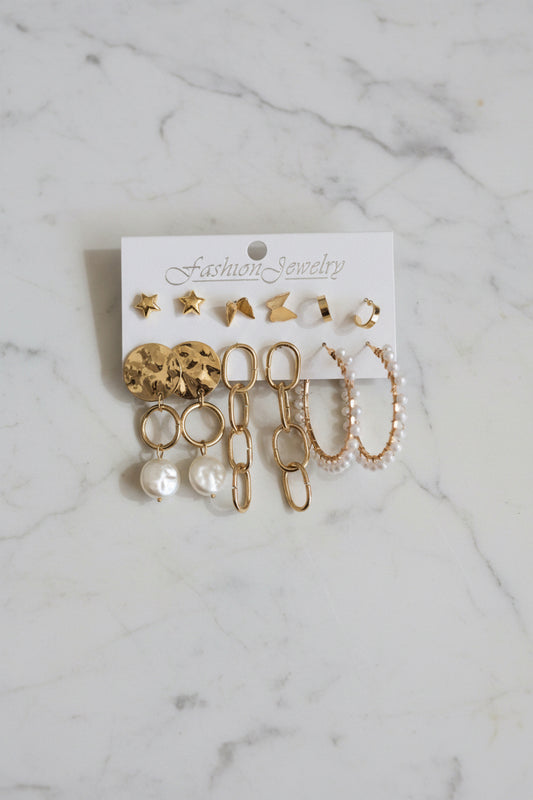 6 pair of Earrings Card