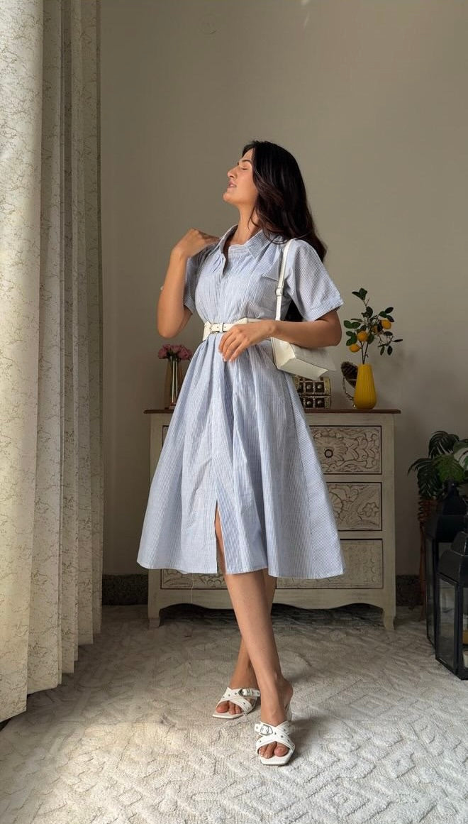 Baadal Stripe Cotton Dress