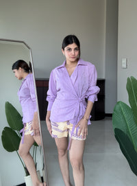Lilac Bloom Wrap Shirt