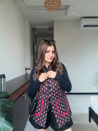 Black Floral Quilted Jacket