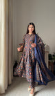 Suhasini Blue Cotton Anarkali Suit Set