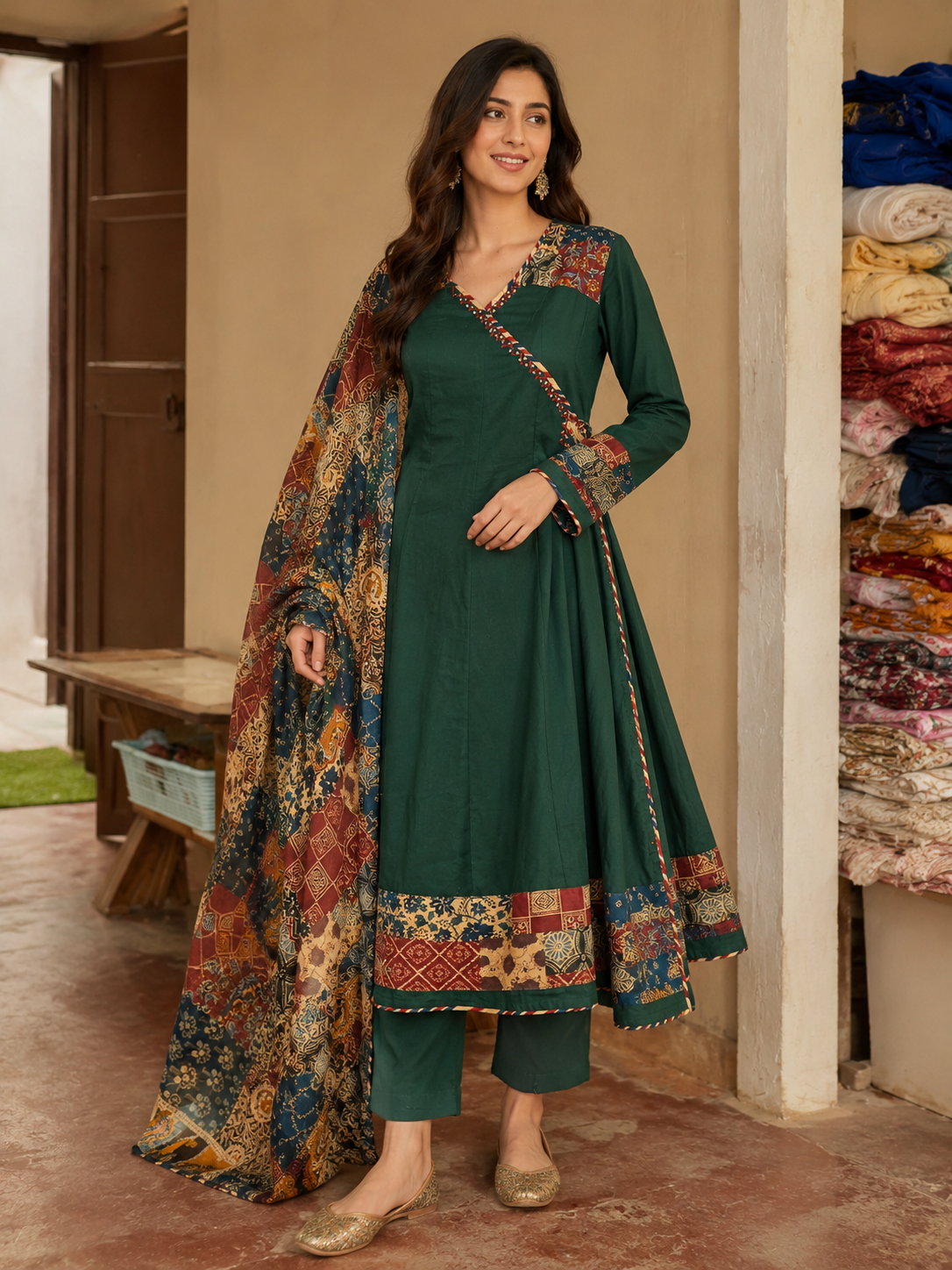 Suhita Cotton Anarkali Suit Set