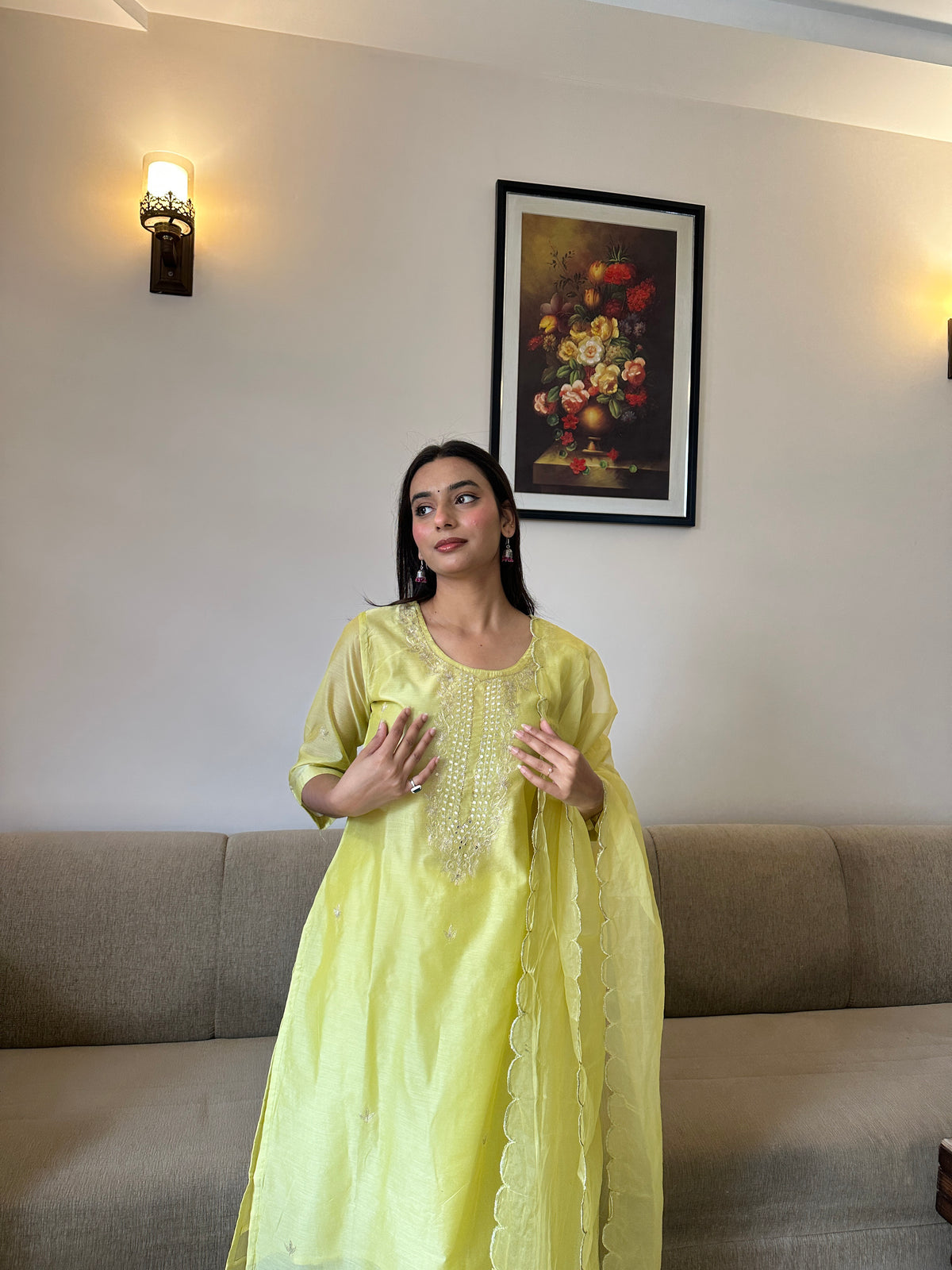 Yellow Chanderi Suit