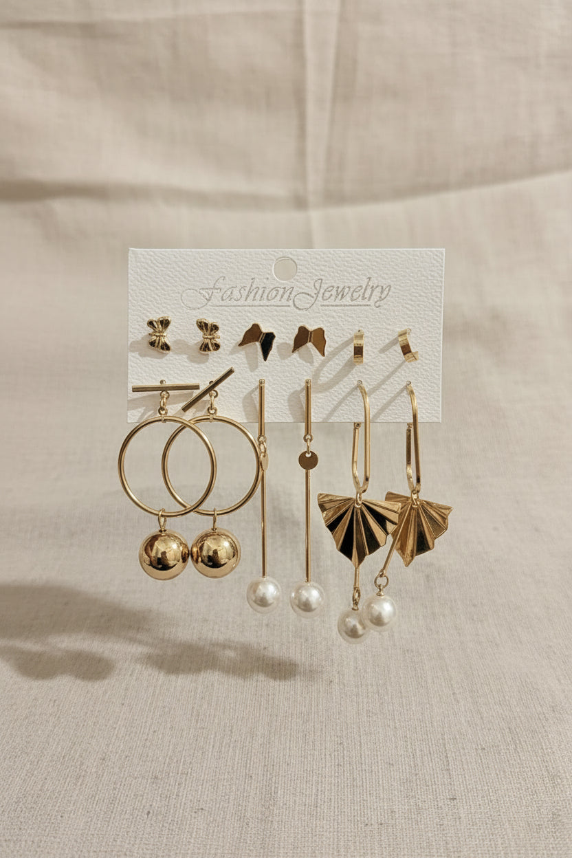 6 pair of Earrings Card