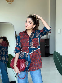 Red and Blue Boho Style Shirt
