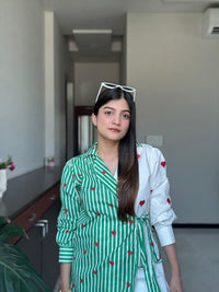 Sweetheart Stripe Wrap Shirt