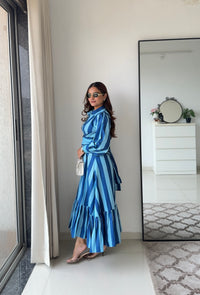 Azure Blue striped dress