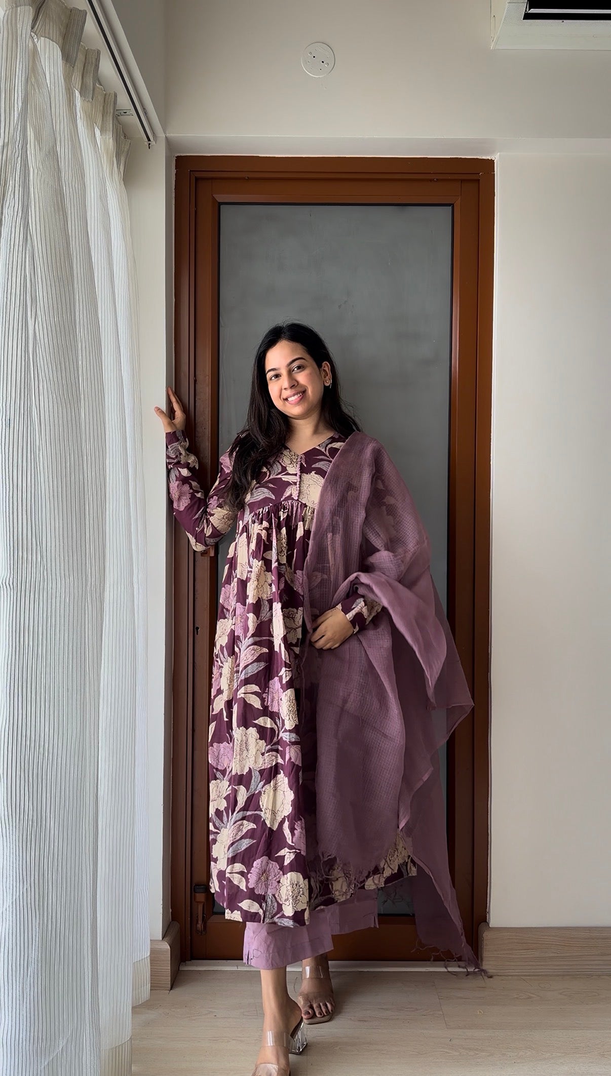 Vintage Mauve Floral Suit Set