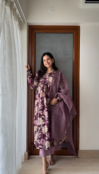 Vintage Mauve Floral Suit Set