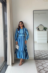 Azure Blue striped dress