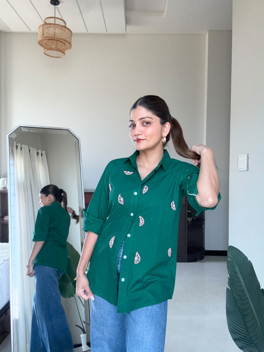 Limetta 💚  Green Citrus HandWork  Shirt