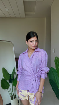 Lilac Bloom Wrap Shirt