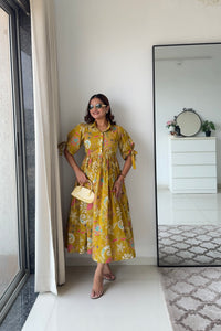 Marigold Mustard floral dress
