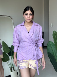 Lilac Bloom Wrap Shirt