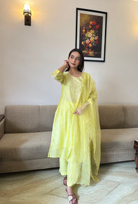 Yellow Chanderi Suit