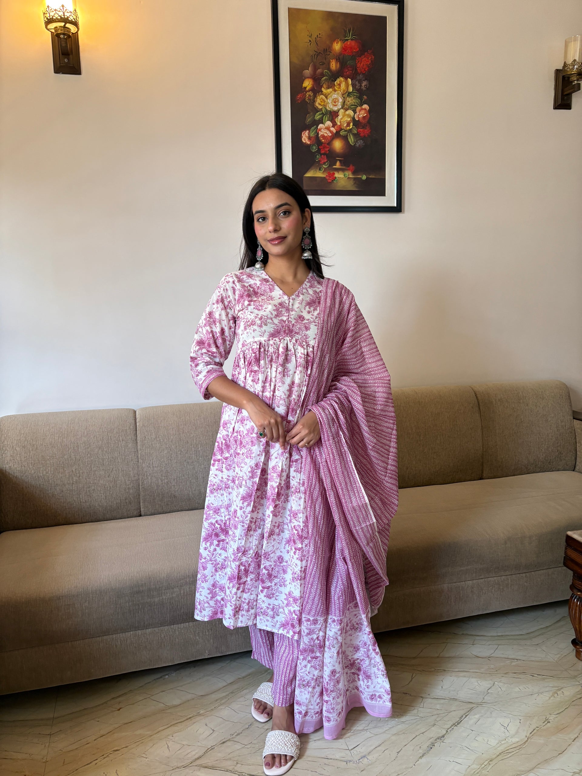 Gul Posh Pink Anarkali Set