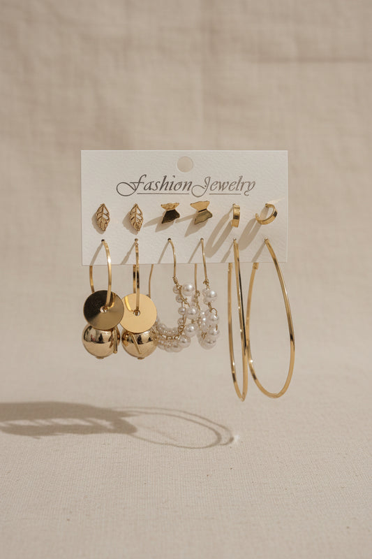 6 pair of Earrings Card