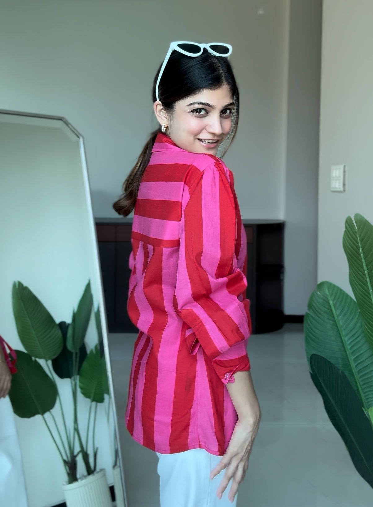 Crimson Pop Wrap Shirt
