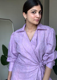 Lilac Bloom Wrap Shirt