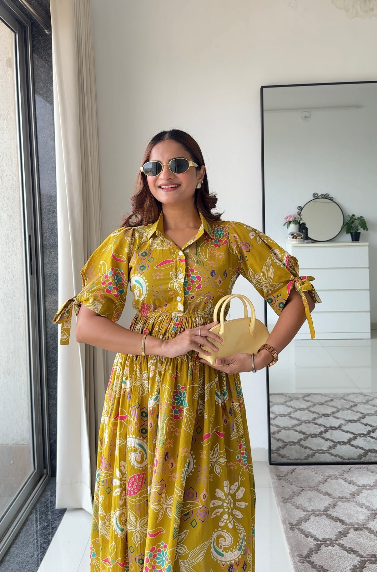 Marigold Mustard floral dress