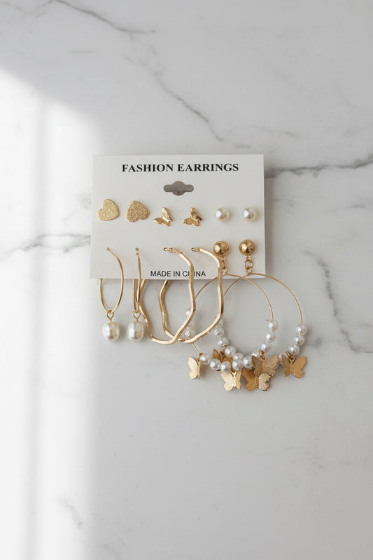 6 pair of Earrings Card