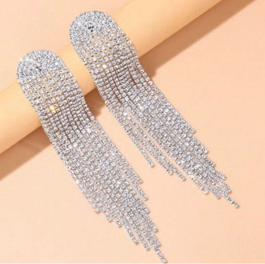 Silver’s sparkling earrings