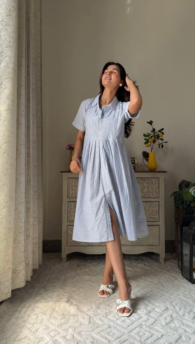 Baadal Stripe Cotton Dress